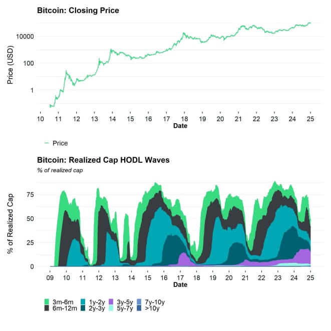 BTC Realized Cap HODL Waves