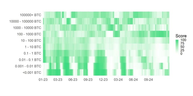 BTC Accumulation Score Heatmap